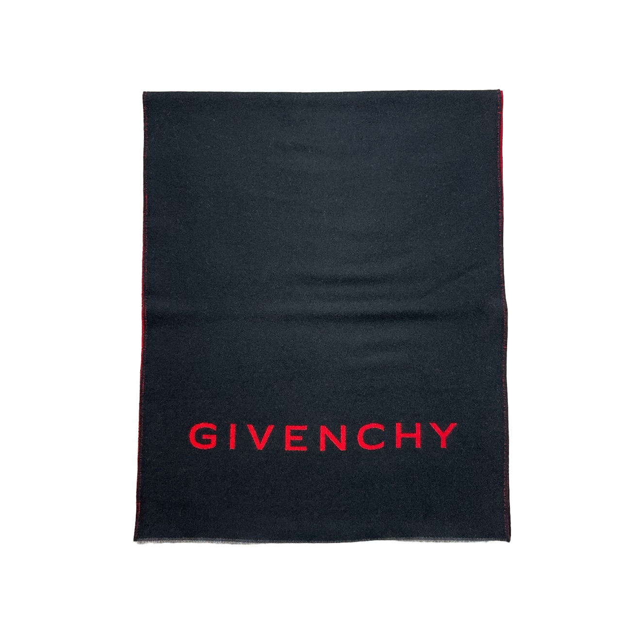 GIVENCHY PARIS 4G LOGO REVERSIBLE SCARF - BLACK / RED