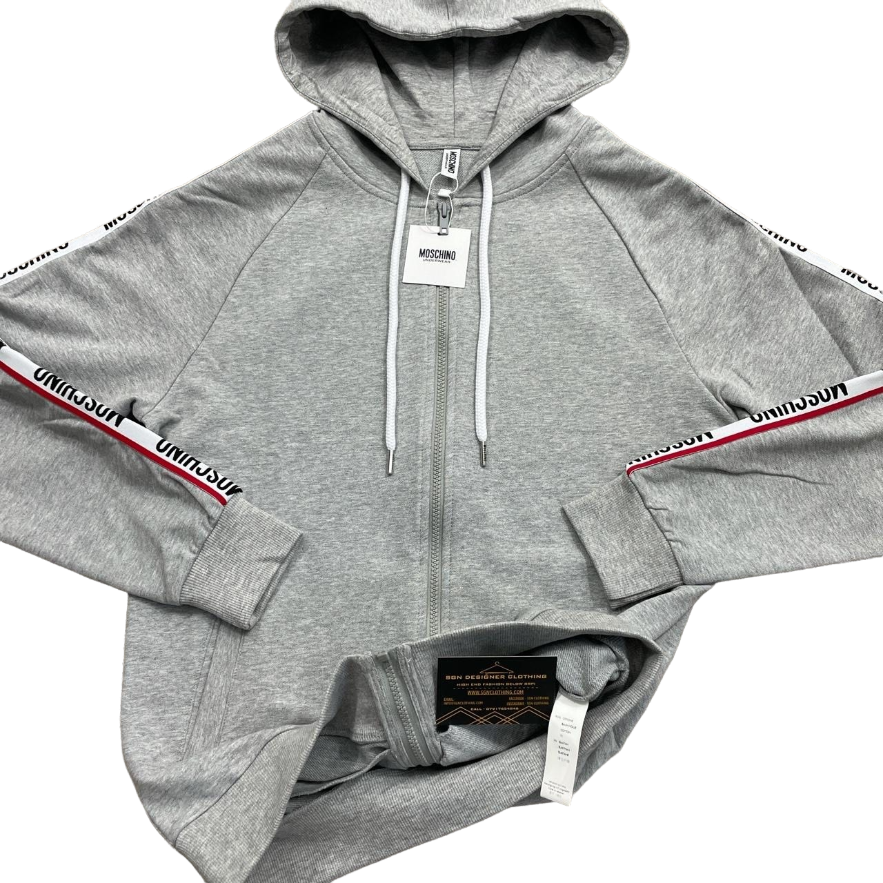 Moschino zip hoodie mens sale