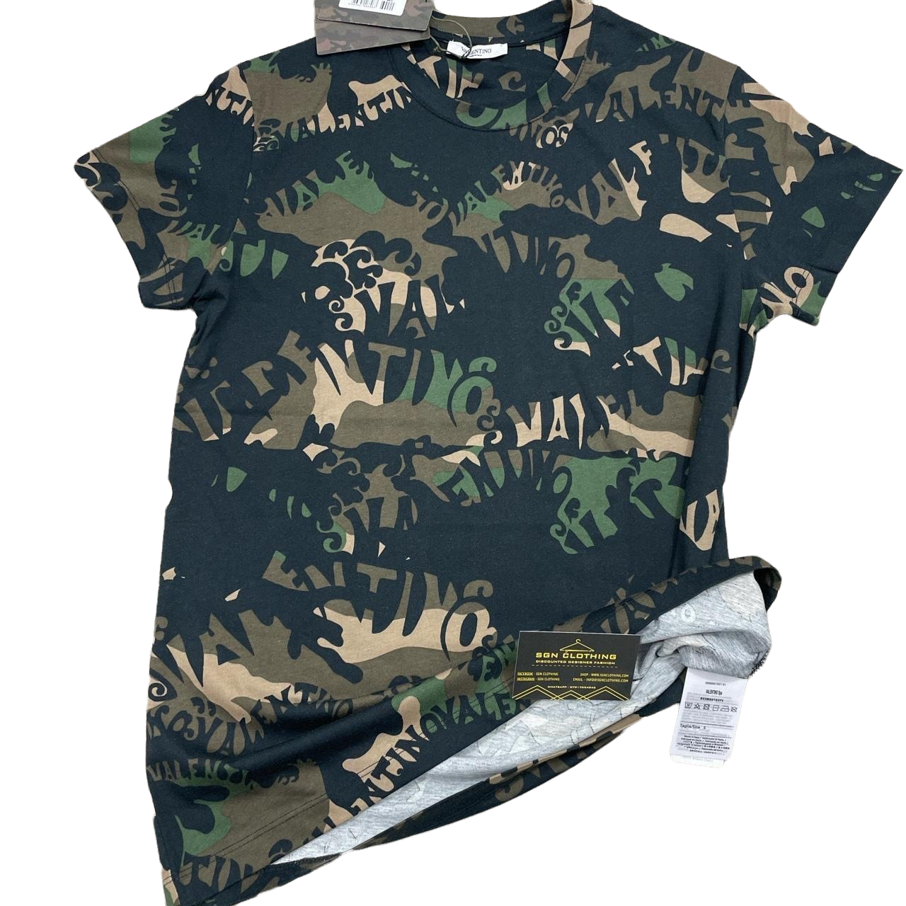VALENTINO GARAVANI CAMOUFLAGE LOGO TSHIRT CAMO SGN CLOTHING