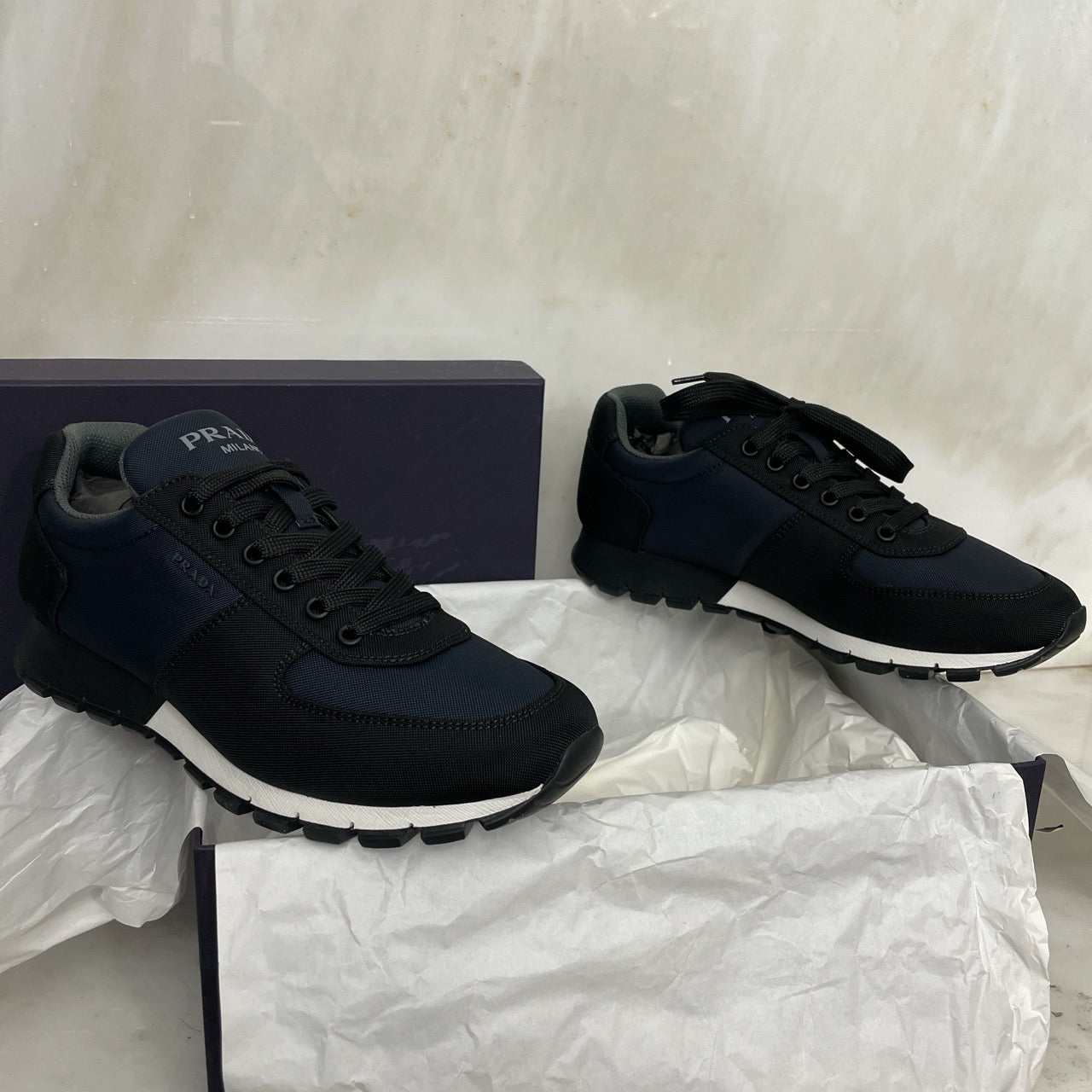 Mens black prada runners sale