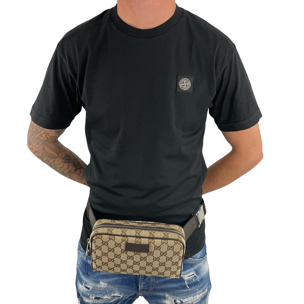 Brown Gucci GG Canvas Web Double Pocket Belt Bag – SlocogShops Revival