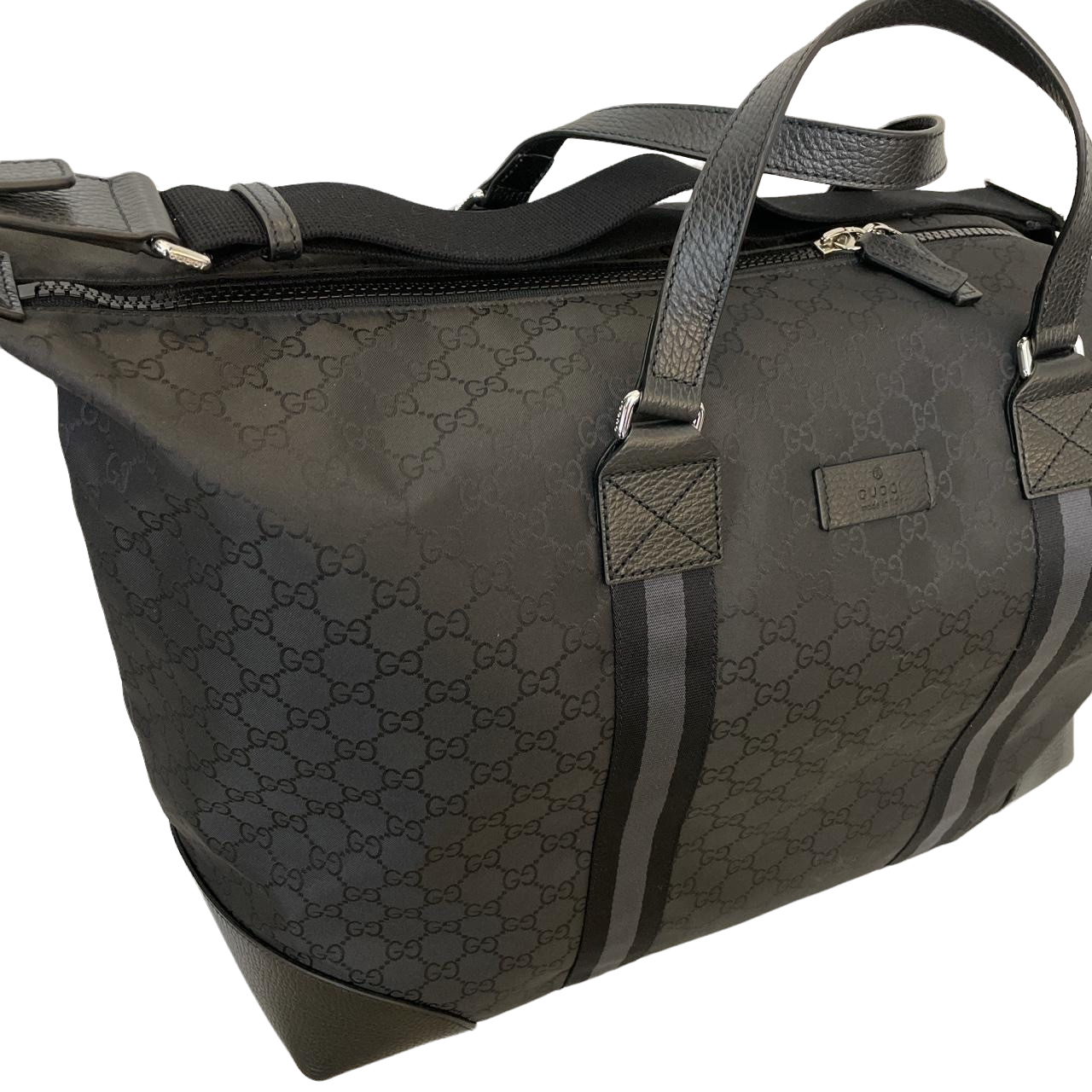 Duffle bag with Interlocking G in black GG Supreme